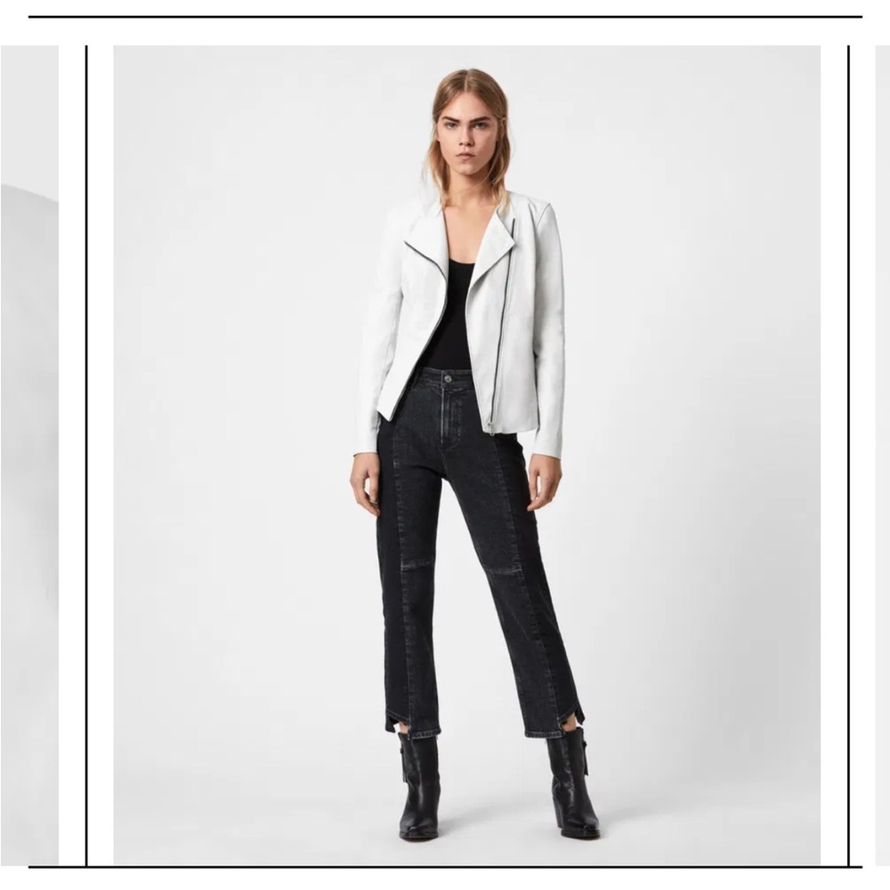 All Saints Fawn Biker leather jacket. Size 0